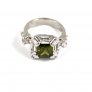 Faceted Stone Ring, Green