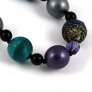 Bead Necklace, Teal and Ash Grey
