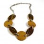 Disc Wood Effect Necklace, Yellow