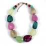 Chunky Nugget Necklace, Pink/Green