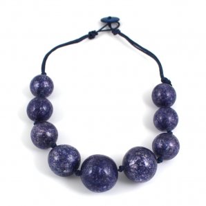 Large Bead Necklace, Violet-Blue