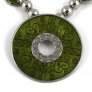 Engraved Disc Pendant, Silver/Lime