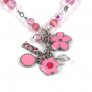 Floral Charm Necklace, Pink