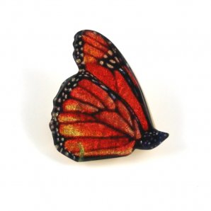 Resting Butterfly Brooch, Red